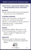 Pomoc innym w opanowaniu reakcji na silny stres (przerażenie, strach, wzburzenie)